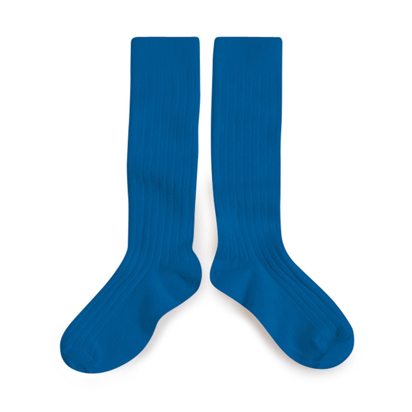 Collegien Ribbed Knee High Socks / Bleu Saphir *preorder*
