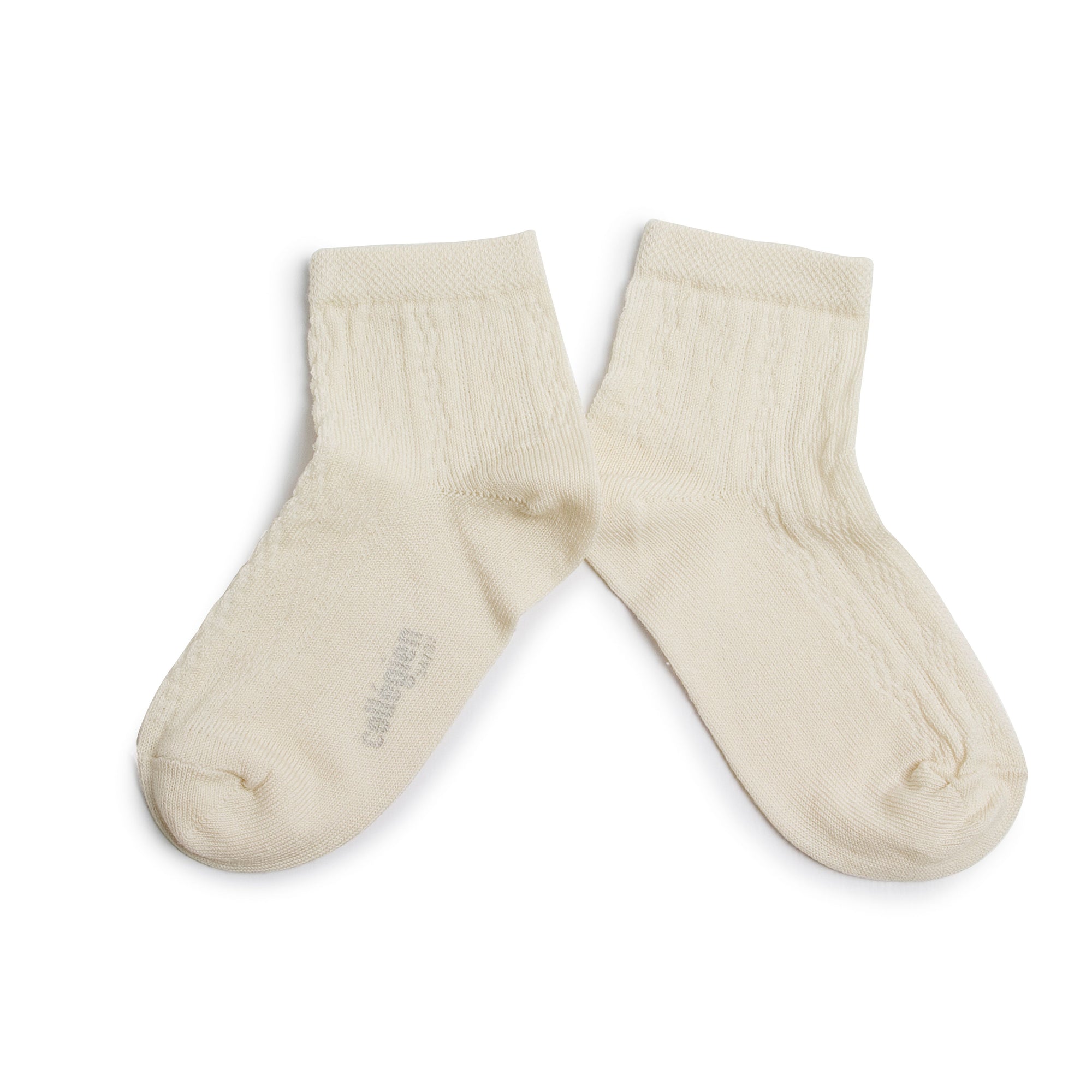 Collegien Antoinette Pointelle Cotton Ankle Socks / Doux Agneaux *preorder*